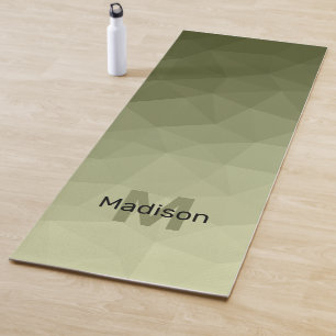 Armaturengrün geometrisches Maschenmuster Monogram Yogamatte