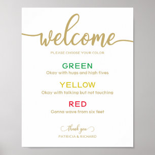 Armband für soziale Distanz zur Hochzeit Poster