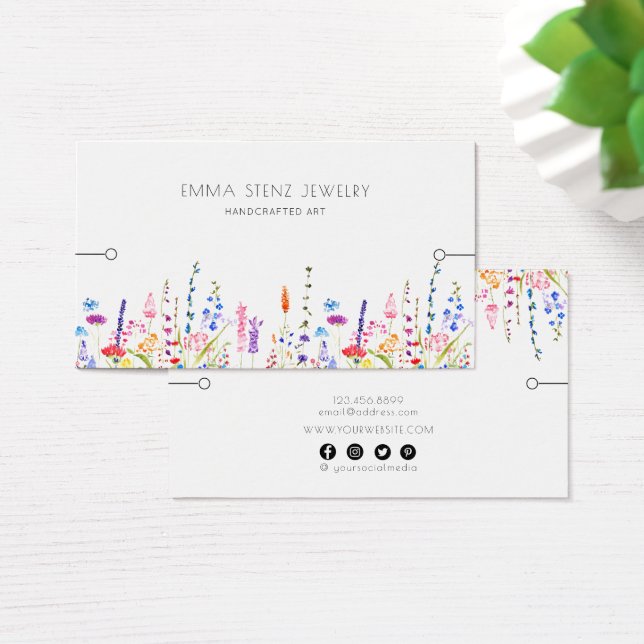 Armband-Grafikkarte ・ Aquarellfarben-Wildblumen (Schreibtisch)