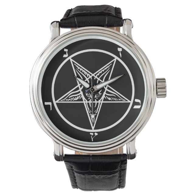 Armbanduhr aus schwarzem Metall (Vorderseite)