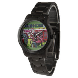 Armbanduhr aus schwarzem Stahl