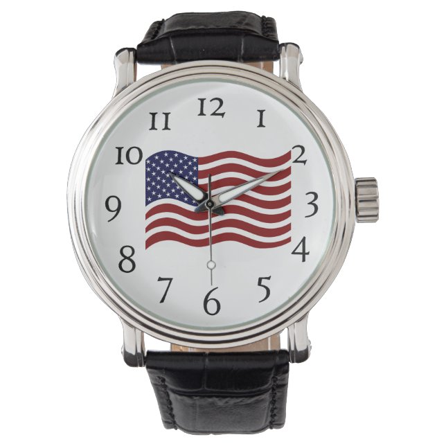 Armbanduhr für Männer - Amerikanische Flagge (Vorderseite)