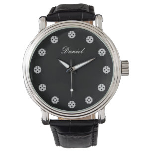 Armbanduhr für Pickleball mit Lederriemen