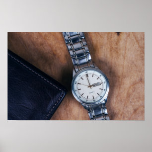 Armbanduhr mit Brieftasche Geldbörse Poster