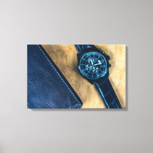 Armbanduhr mit Geldbörse Leinwanddruck