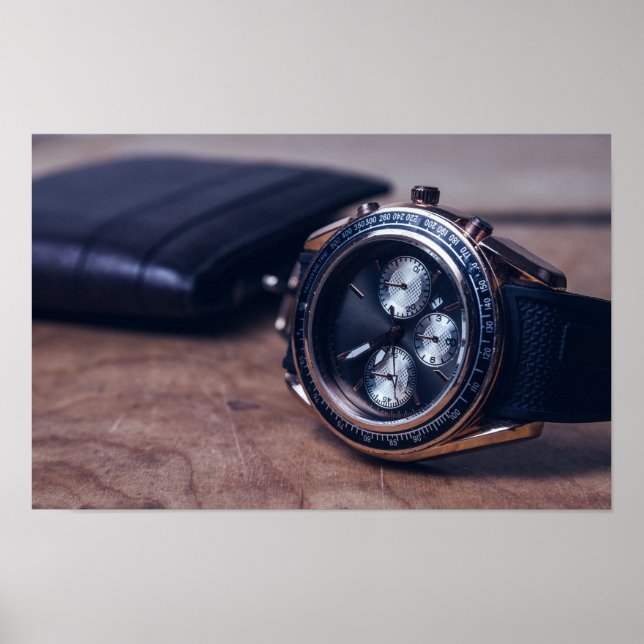 Armbanduhr mit Geldbörse Poster (Vorne)