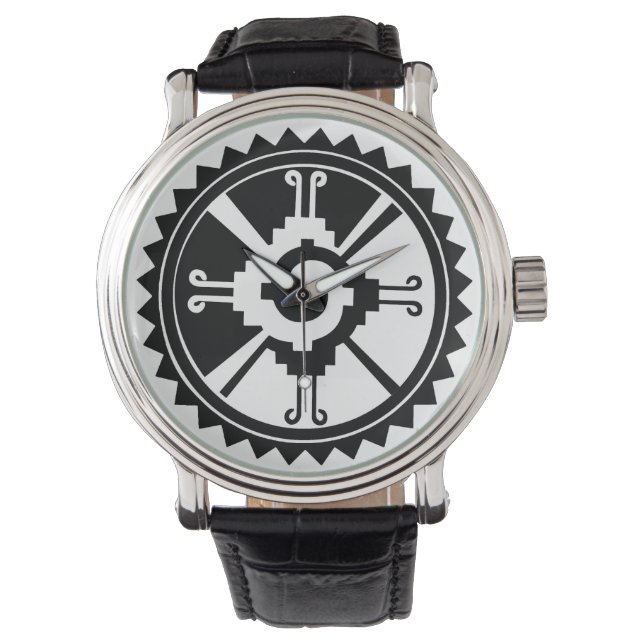 Armbanduhr mit Hunab Ku Mayan Symbol (Vorderseite)