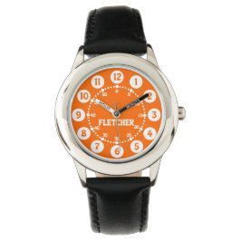 Armbanduhr, schwarz, orange und weiß armbanduhr