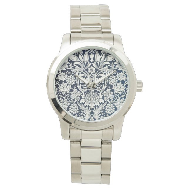 Armbanduhren für Frauen - Blauer Blume (Vorderseite)