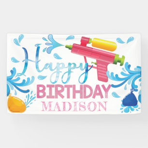 Arme à eau Été Fille Anniversaire Bannière personn