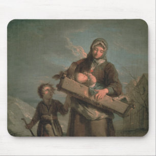 Arme Frau mit Kindern Mousepad