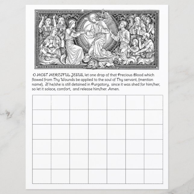 Arme Soule in Gebetsjubeln Kalender katholische (Vorderseite)