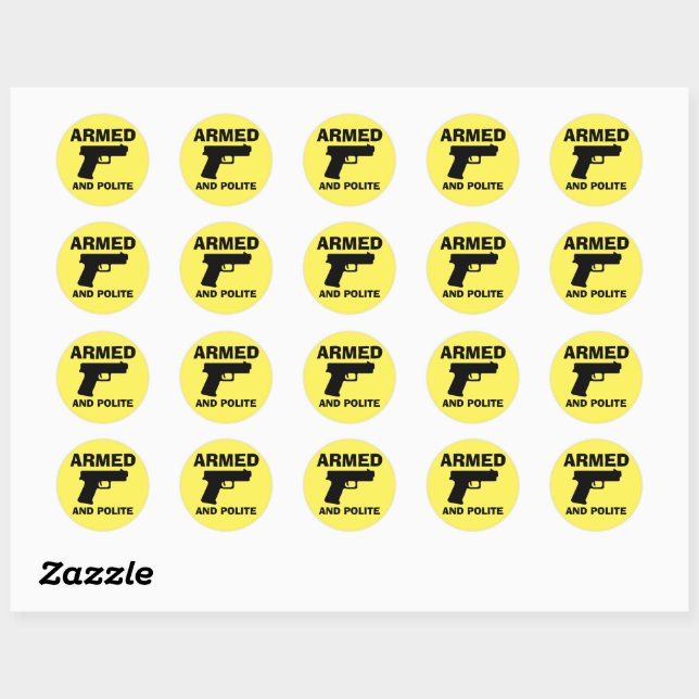 ARMED- UND POLITE-Round-Stickers Runder Aufkleber (Blatt)