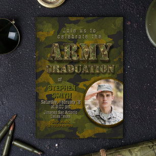 Armee-Abschluss - Militär - Soldat mit Foto Einladung