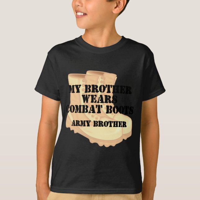 Armee-Bruder-Bruder-Wüsten-Kampf-Stiefel T-Shirt (Vorderseite)