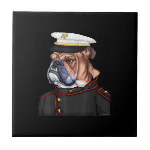 Armee-Bulldogge-Militär-Besitzender-Hund-Vater-Mut Fliese
