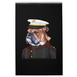 Armee Bulldogge Militärischer Bewaffneter Hund Pap Kalender