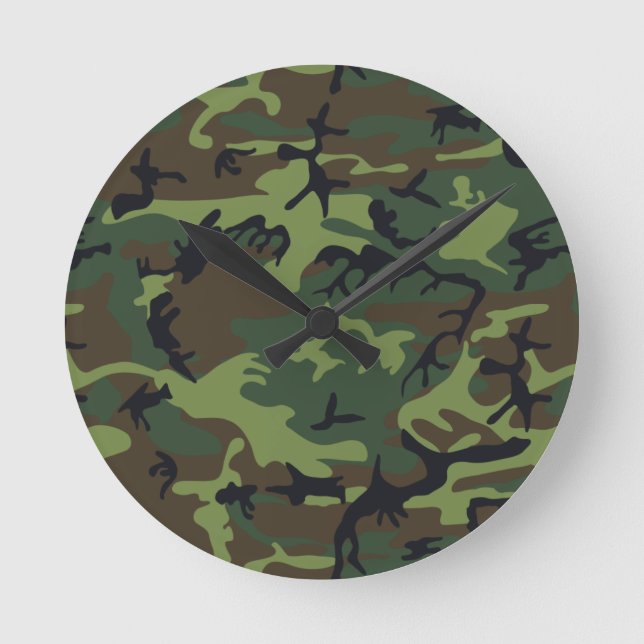 Armee-Camouflage Runde Wanduhr (Vorderseite)