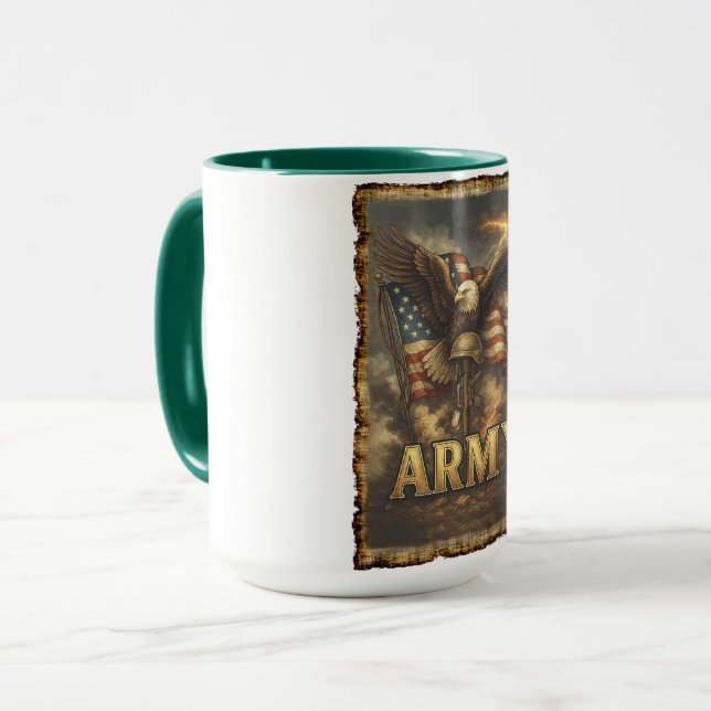 Armee-Emblem mit Flagge und Adler Tasse (Vorderseite Links)