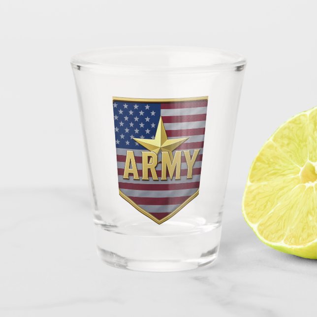 Armee-Flaggen-Schild Schnapsglas (Vorderseite)