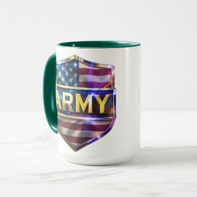Armee-Flaggen-Schild Tasse (Vorderseite Links)