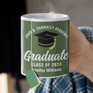 Armee Grün Absolventen Personalisierte Abschlussfe Kaffeetasse