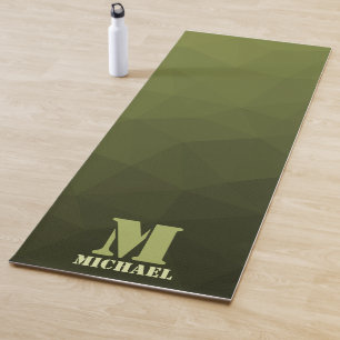 Armee-grün-oliv geometrisches Maschenmuster Monogr Yogamatte