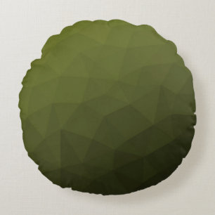 Armee-grün-oliv-gradiender geometrischer Maschenmu Rundes Kissen