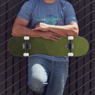 Armee-grün-oliv-gradiender geometrischer Maschenmu Skateboard