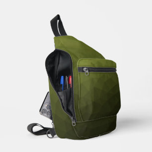 Armee-grün verlaufender geometrischer Mesh-Muster Crossbody Bag