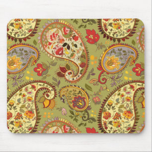 Armee grünes Blumenpaisley Mousepad