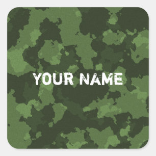 Armee-grünes Camouflage-Tarnungs-Muster Quadratischer Aufkleber