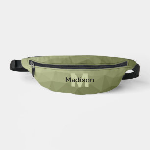 Armee grünes Licht geometrisches Mesh-Muster Monog Bauchtasche