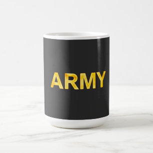 Armee hinten und vorne,gelb und weiß kaffeetasse