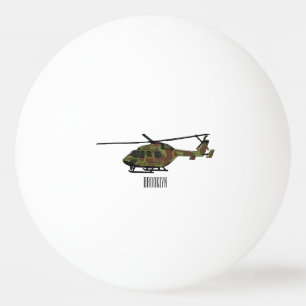 Armee-Hubschrauber Cartoon-Illustration Tischtennisball