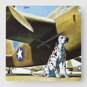 Armee-Hund Quadratische Wanduhr