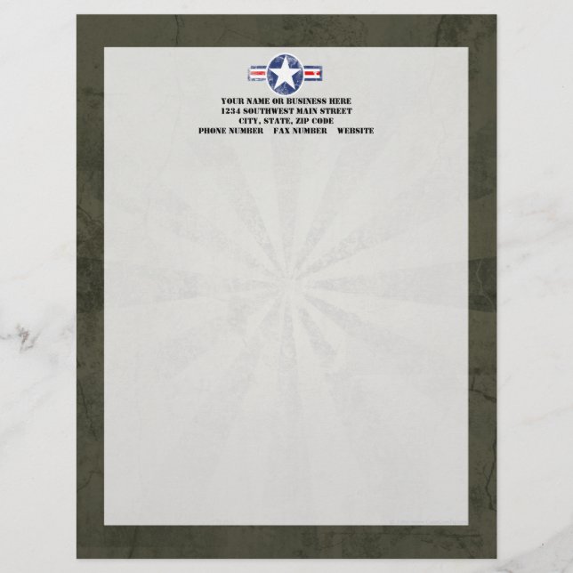 Armee-Luft-Korps Vintag Briefkopf (Vorderseite)