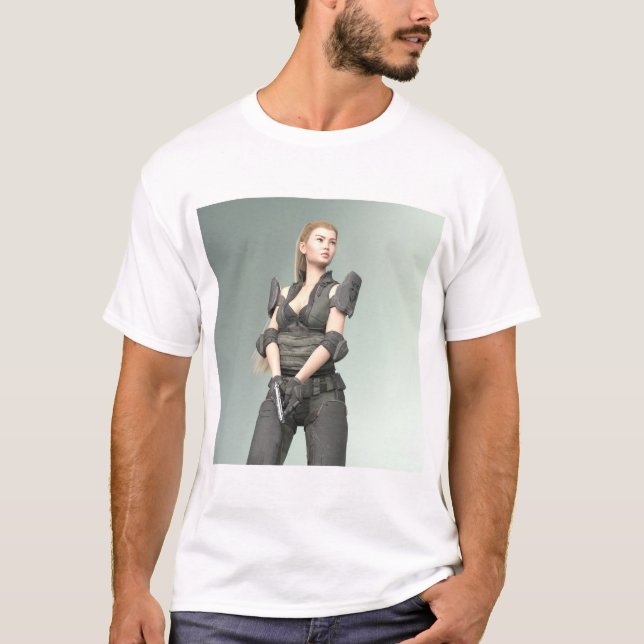 Armee Mädchen 3 - Kunstprint T-Shirt (Vorderseite)