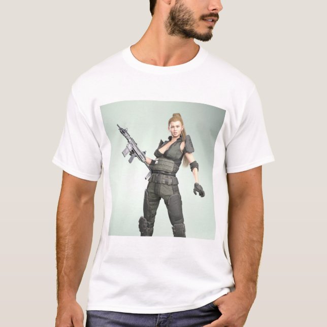 Armee Mädchen 4 - Kunstprint T-Shirt (Vorderseite)
