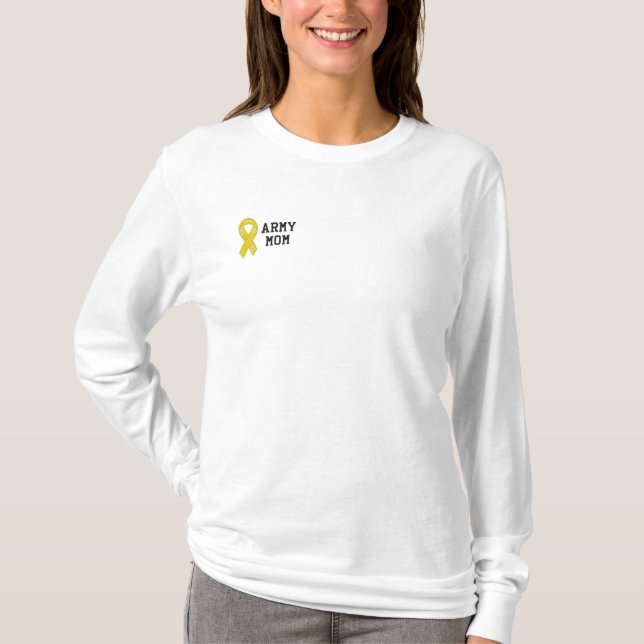 Armee-Mama Besticktes Langarmshirt (Vorderseite)