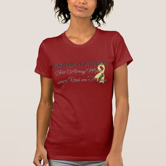 Armee-Mama-Rot Freitag T-Shirt (Vorderseite)