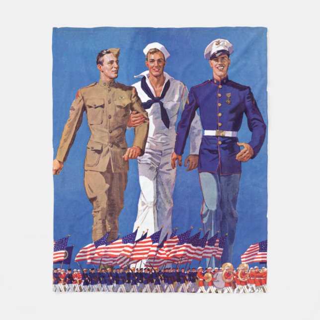 Armee, Marine u. Marinesoldaten Fleecedecke (Vorderseite)