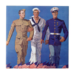 Armee, Marine u. Marinesoldaten Fliese