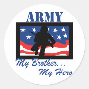 Armee mein Bruder mein Held Runder Aufkleber