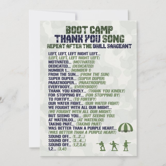 Armée Militaire Anniversaire Merci Cartes (Devant)