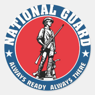 Armee-Nationalgardeminuteman-Militär-Logo Runder Aufkleber