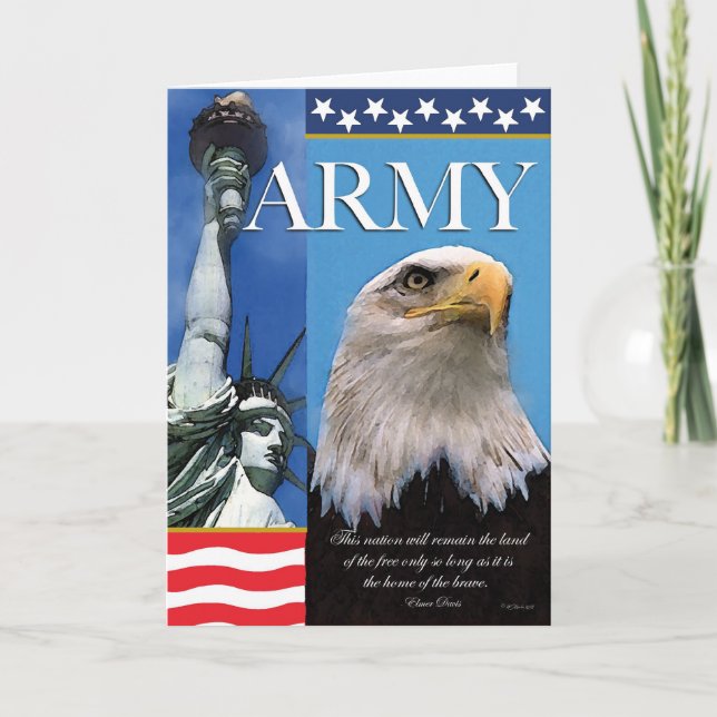 Armee-patriotische Truppe-Stützkarte Dankeskarte (Vorderseite)