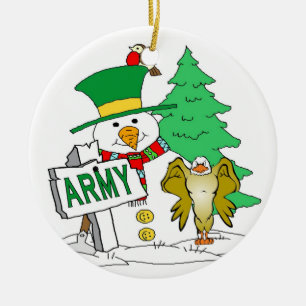 Armee-Schneemann-Weihnachten Keramik Ornament