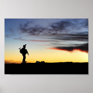 Armee-Soldat-Silhouette Poster