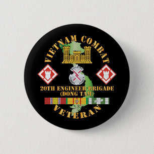 Armee - Vietnam Combat Veteran W 20. Ingenieur Bri Button